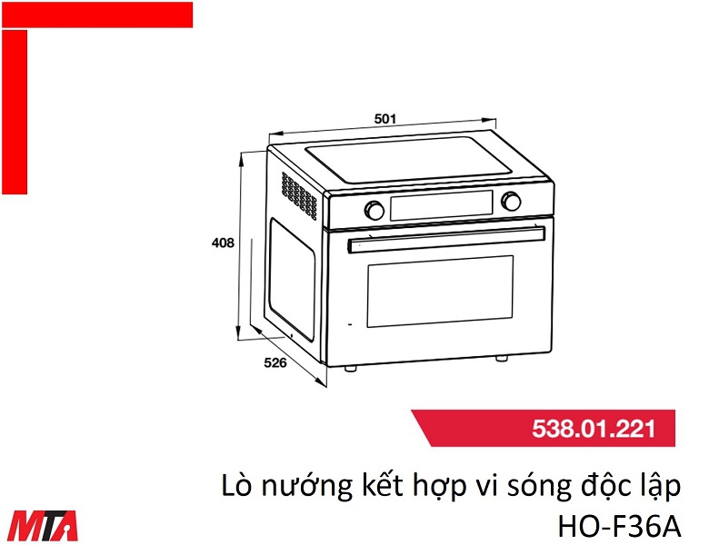 Lò nướng Hafele HO-F36A 538.01.221 kết hợp vi sóng độc lập dung tích 36 lít