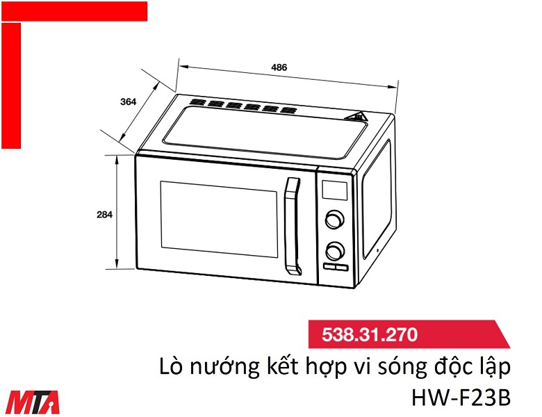 Lò vi sóng độc lập Hafele HW-F23B MSP 538.31.270 dung tích 23 lít