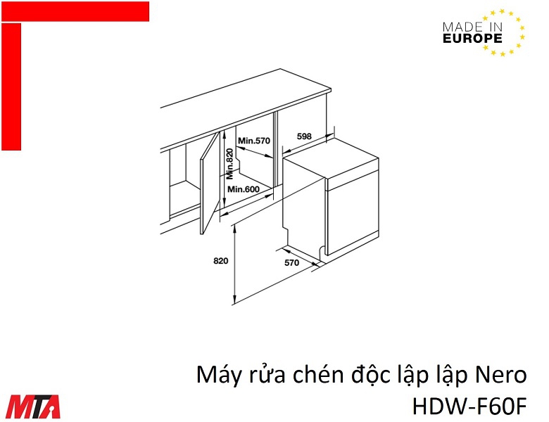 Máy rửa chén độc lập Hafele Nero HDW-F60F 533.23.310