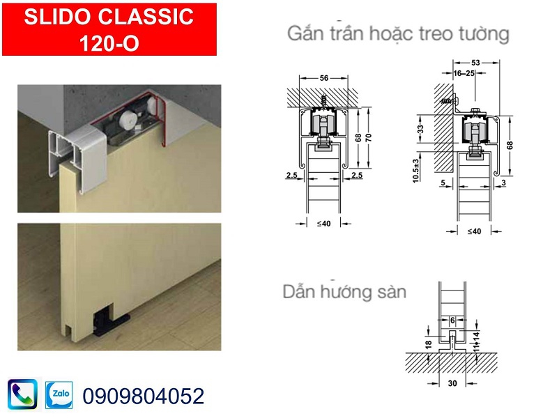 Phụ kiện cửa lùa Hafele 120-O (120kg) 940.82.253