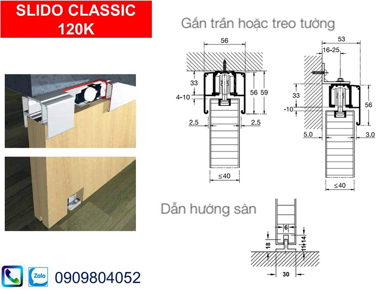 phụ kiện cửa lùa hafele 120-K (120kg) 940.82.254