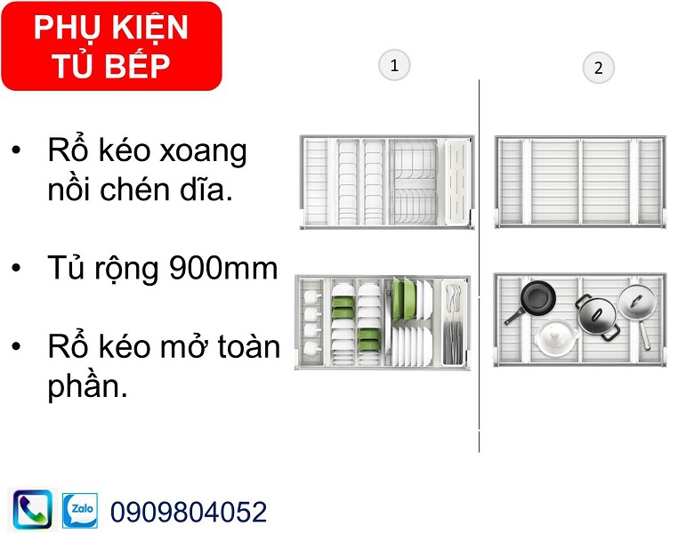 Phụ kiện tủ bếp Hafele MSP 545.14.959 rổ kéo úp xoong nồi tủ rộng 900mm