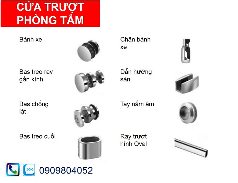 Phụ kiện cửa lùa kính phòng tắm Hafele 981.06.320 Ray trượt Oval